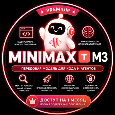 Премиум-подписка MiniMax AI | Тарифы Plus / Max / Ultra | 1 месяц | Мгновенная достав