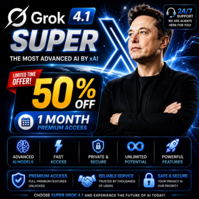 🔥 Super Grok 4.1 SUPER — 1 месяц | Скидка 50% | Полный премиум-доступ