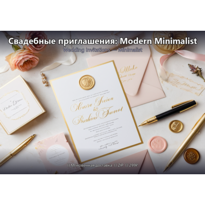 Свадебные приглашения: Modern Minimalist — Figma Plugin