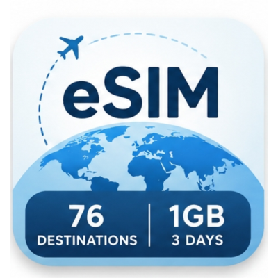 eSIM | 76 СТРАН, 1GB / 3 дня DATA ONLY