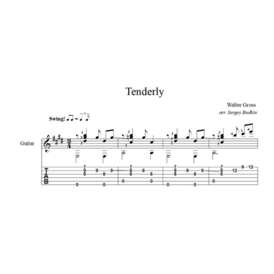 Tenderly ( Уолтер Гросс) ноты для гитары