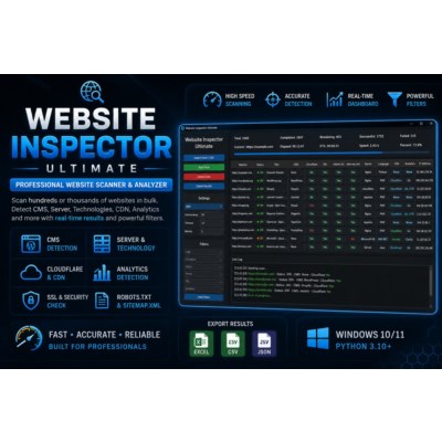 Website Inspector Ultimate — Профессиональный сканер веб-сайтов и детектор CMS