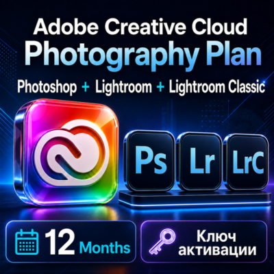 Adobe Creative Cloud Photography Plan 12 месяцев | Photoshop + Lightroom + Lightroom