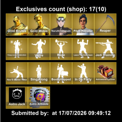 Мгновенный доступ • FN (все платформы) • 153 skins • Gold Brutus • Полный доступ