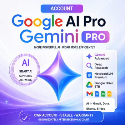 Google AI Pro Gemini Account 6 months  5TB Storage  Full Warranty