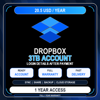 Dropbox 3TB Account 1 Year | Login Details | Full Warranty