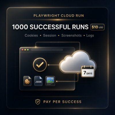 ⚡ Playwright Cloud Run | 1000 успешных запусков | Экспорт файлов cookie