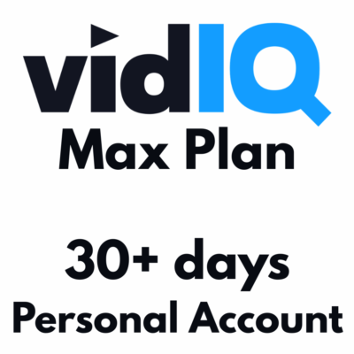 Персональный аккаунт по тарифному плану VidIQ Max – доступ на 30+ дней.