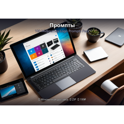 Промпты: 100 Midjourney Logo Prompts Pack