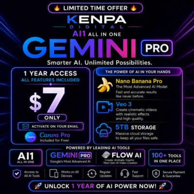 Gemini Pro  PRO  1   Flow AI PRO  5   Canva PRO  1
