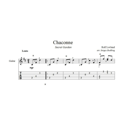 Chaconne - Secret Garden - ноты для гитары