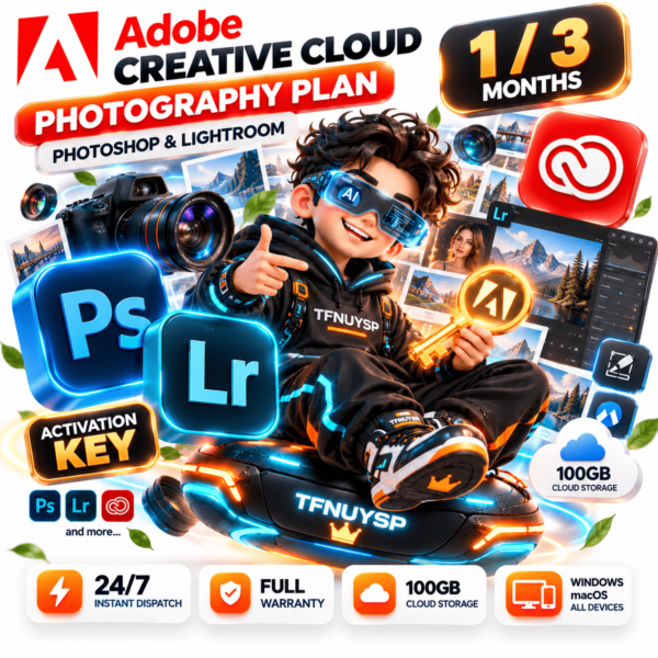 Adobe CC Photography Ключ | Photoshop и Lightroom | 1/3 мес | Моментальная выдача