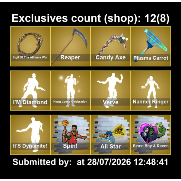 Мгновенный доступ • FN (все платформы) • 116 skins • 600 VB • Полный доступ