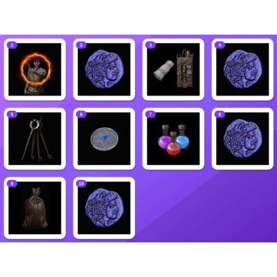 Dark and Darker Twitch Drops (10 Items) — EAS10#3 Flame wheel + EAS10#3 Witness Emble