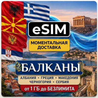 eSIM - Балканы | Албания Греция Македония Черногория Сербия | AIRALO | Premium | есим