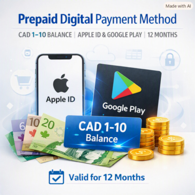 🇺🇸 США Виртуальная карта– Баланс CAD 1–10 | Apple ID и Google Play | 12 Месяц