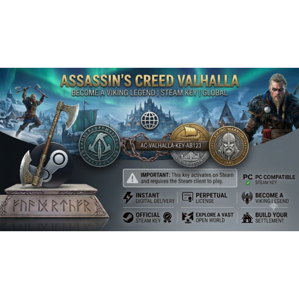 Assassin’s Creed Valhalla Steam КЛЮЧ GLOBAL | Станьте легендой викингов