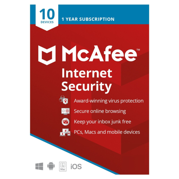 McAfee Internet Security | 10 ПК | 1 год | Ссылка для скачивания | Только для Windows