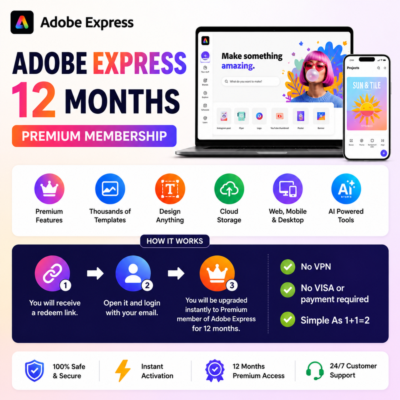 🎨 Adobe Express Premium на 12 месяцев | Мгновенное повышение | Ссылка для активации