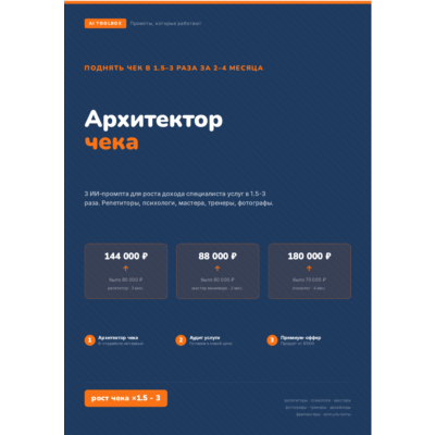 Архитектор чека. 3 промпта ChatGPT, как поднять цену на услуги. PDF, 37 страниц