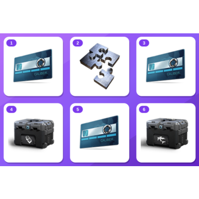 Caliber Twitch Drops (6 Items) — 20 000 credits 07.08 + 50 fragments 07.08 +4 more