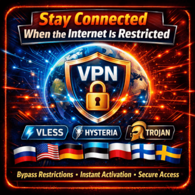 VPN VLESS Hysteria Trojan | Быстрый Безопасный VPN | Автодоставка 24/7