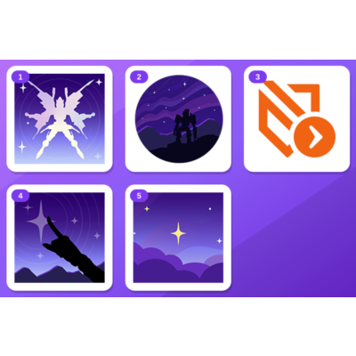 Overwatch Twitch Drops (5 Items) — Stars Rain from Above + Configuration: Stargaze +3