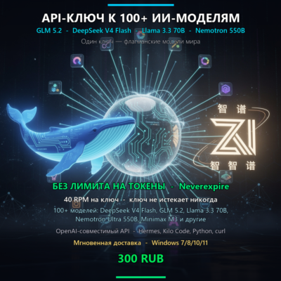 API-ключ к 100+ ИИ-моделям — Minimax M3, Kimi K3, DeepSeek V4 Flash