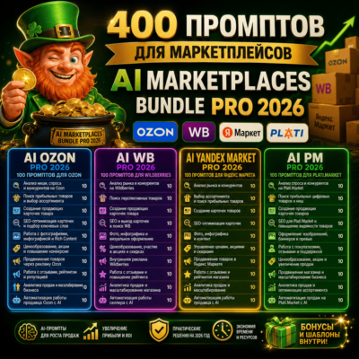 400 промптов ChatGPT для маркетплейсов — AI Marketplaces Bundle Pro 2026