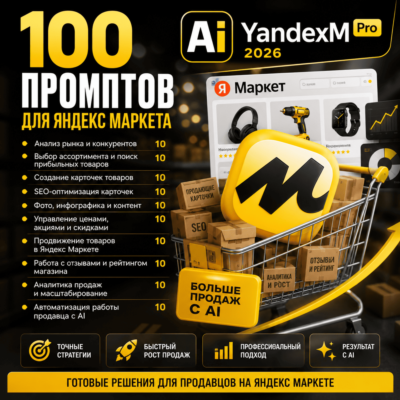 100 промптов ChatGPT для продаж на Яндекс Маркете — AI YANDEX MARKET Pro 2026