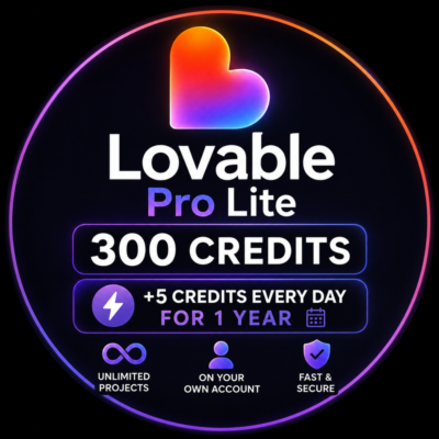 Lovable Pro Lite | 300 кредитов + 5 кредитов ежедневно | 1 год | Быстрая активация