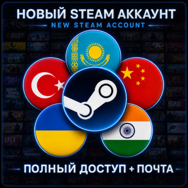 STEAM аккаунт | Казахстан Турция Китай Украина Индия |