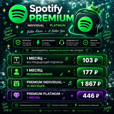 Spotify Premium 1/12 месяцев Individual | Platinum