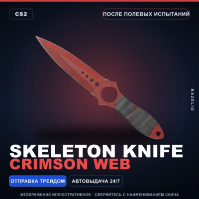 ★ Skeleton Knife | Crimson Web | После полевых испытаний · Скин Counter-Strike 2