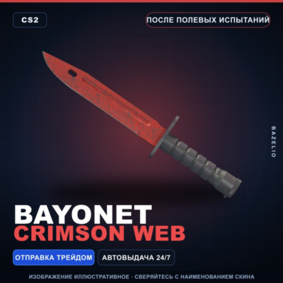 ★ Bayonet | Crimson Web | После полевых испытаний · Скин Counter-Strike 2
