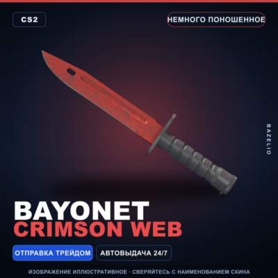 ★ Bayonet | Crimson Web | Немного поношенное · Скин Counter-Strike 2