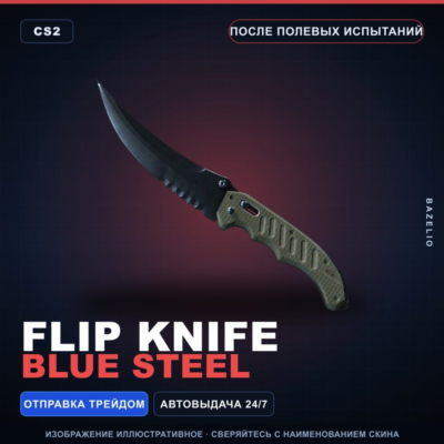 ★ Flip Knife | Blue Steel | После полевых испытаний · Скин Counter-Strike 2