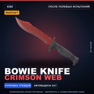 ★ StatTrak™ Bowie Knife | Crimson Web | После полевых испытаний · Скин CS2