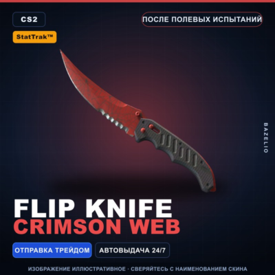 ★ StatTrak™ Flip Knife | Crimson Web | После полевых испытаний · Скин CS2