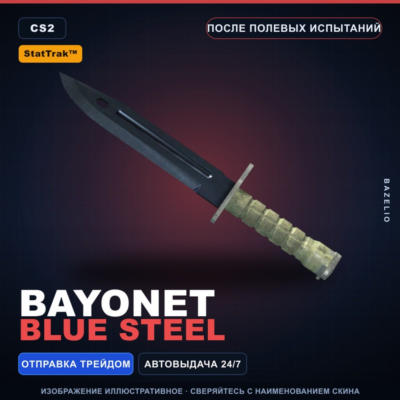 ★ StatTrak™ Bayonet | Blue Steel | После полевых испытаний · Скин Counter-Strike 2