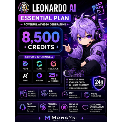 Leonardo AI Essential | 8500 кредитов | Veo 3 • Kling • Seedance • Вход в Canva | Пре