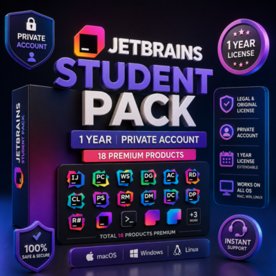 Студенческий пакет JetBrains — 1 год | Личный аккаунт | 18 премиум-продуктов