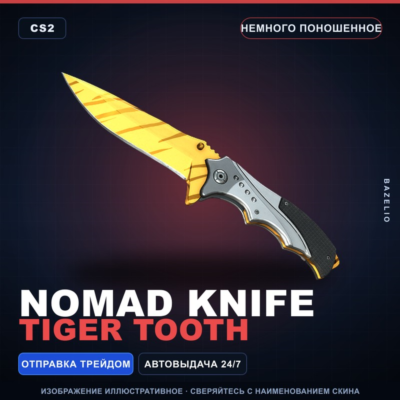 ★ Nomad Knife | Tiger Tooth | Немного поношенное · Скин Counter-Strike 2