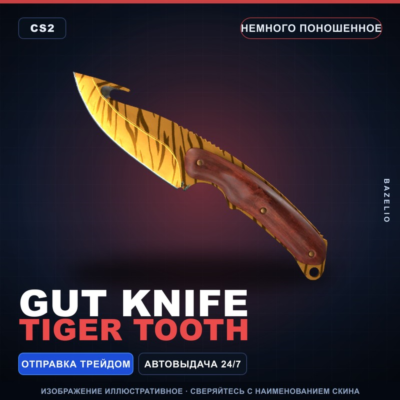 ★ Gut Knife | Tiger Tooth | Немного поношенное · Скин Counter-Strike 2