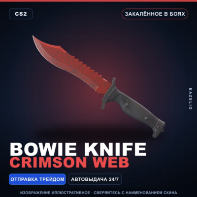 ★ Bowie Knife | Crimson Web | Закалённое в боях · Скин Counter-Strike 2
