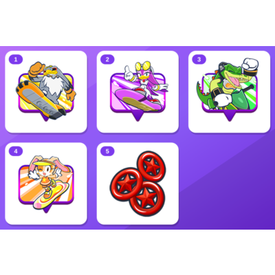 Sonic Rumble Party Twitch Drops (5 Items) — EX Gear (Storm)*1 + EX Gear (Wave)*1 +3 m