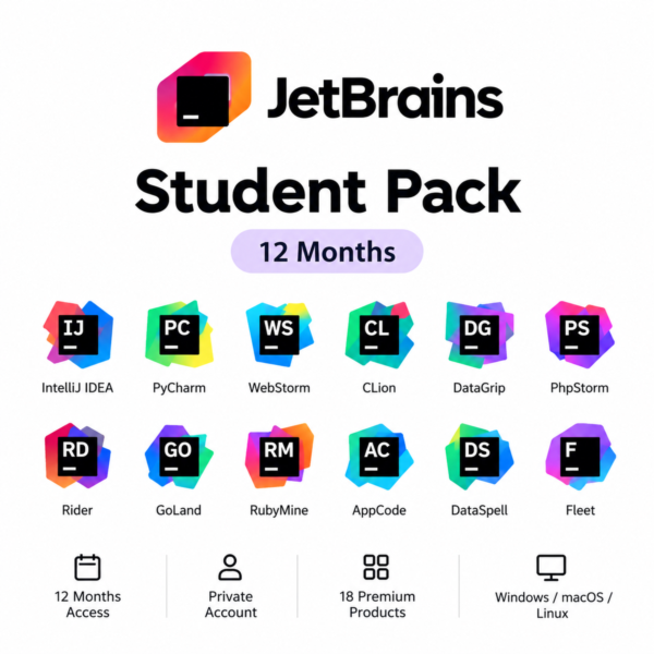 Студенческий пакет JetBrains – 1 год | Личный аккаунт | +17 премиум-продуктов
