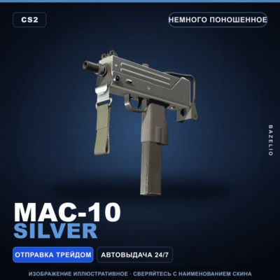 MAC-10 | Silver | Немного поношенное · Скин Counter-Strike 2