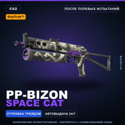 StatTrak™ PP-Bizon | Space Cat | После полевых испытаний · Скин Counter-Strike 2