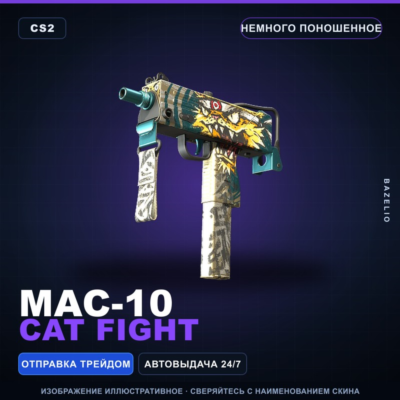 MAC-10 | Cat Fight | Немного поношенное · Скин Counter-Strike 2